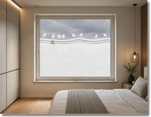 Sichtschutzfolie Fensterfolie singende Vögel